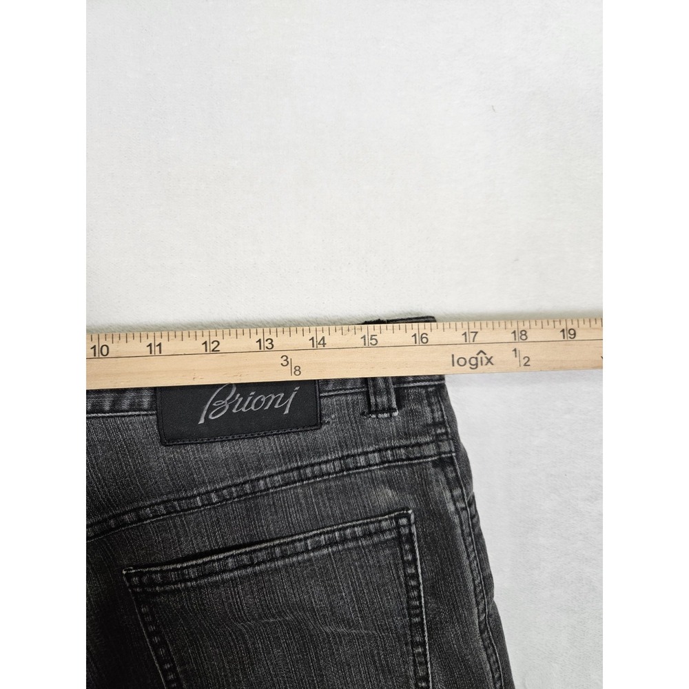 Brioni Jeans Men 33x28* Black Marmolada Straight Leg Pants Italy Designer Luxury - Picture 7 of 12